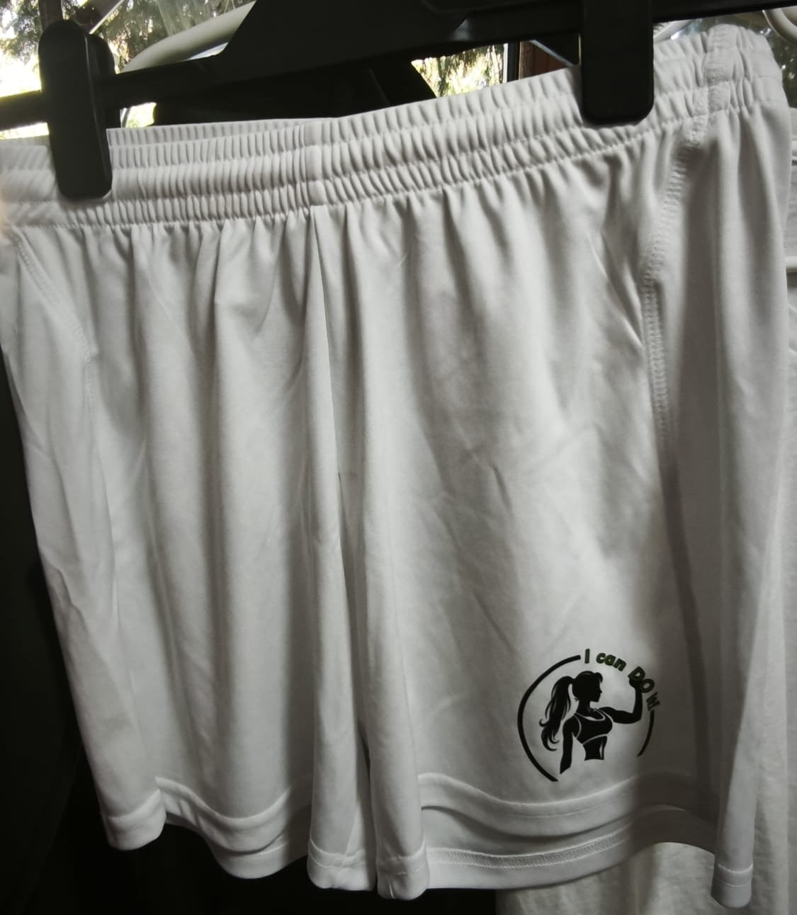Pantaloni Scurți Sport Damă "I CAN DO IT" - Alb