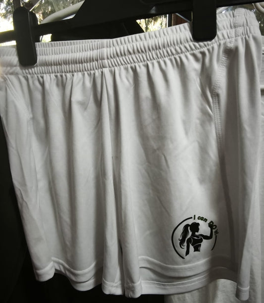 Pantaloni Scurți Sport Damă "I CAN DO IT" - Alb